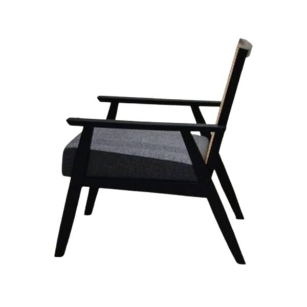 Solid Wood Cane Back Armchair for Home & Outdoor Use