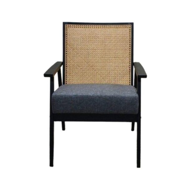 Solid Wood Cane Back Armchair for Home & Outdoor Use