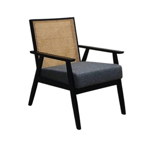 Solid Wood Cane Back Armchair for Home & Outdoor Use