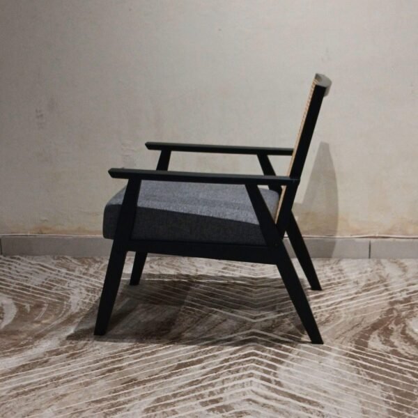 Solid Wood Cane Back Armchair for Home & Outdoor Use