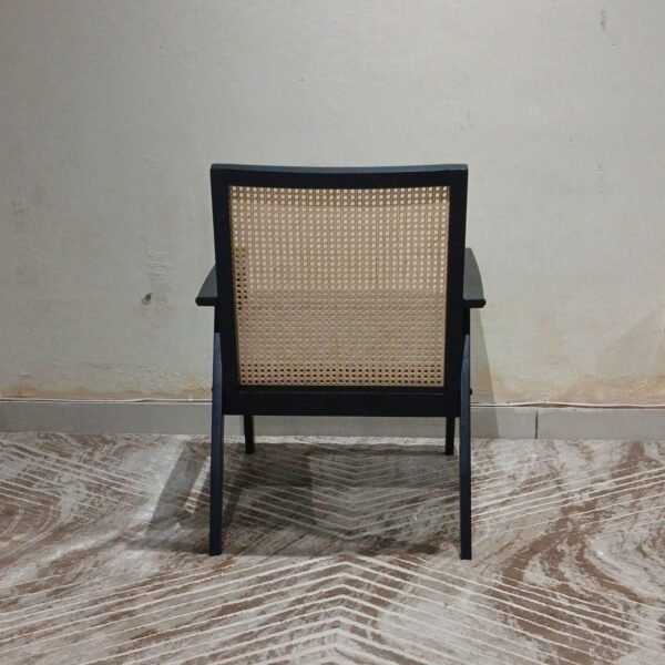 Solid Wood Cane Back Armchair for Home & Outdoor Use