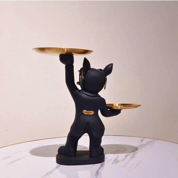 Resin Cool Bulldog Storage Showpiece – Decorative Holder for Home, Office & Gifting (Black)