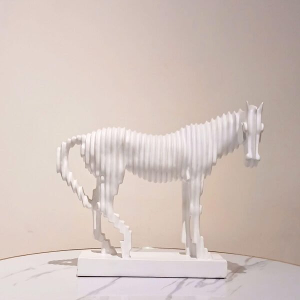 Handmade Brass Horse Showpiece – Ethnic Décor for Home, Office & Gifting (White)