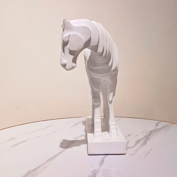 Handmade Brass Horse Showpiece – Ethnic Décor for Home, Office & Gifting (White)