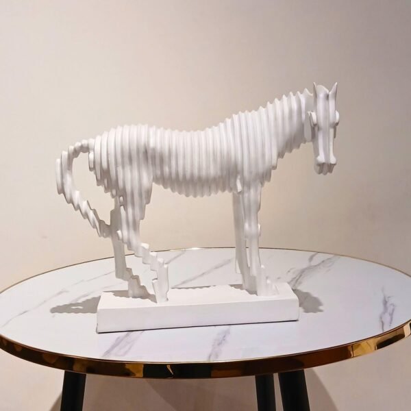 Handmade Brass Horse Showpiece – Ethnic Décor for Home, Office & Gifting (White)