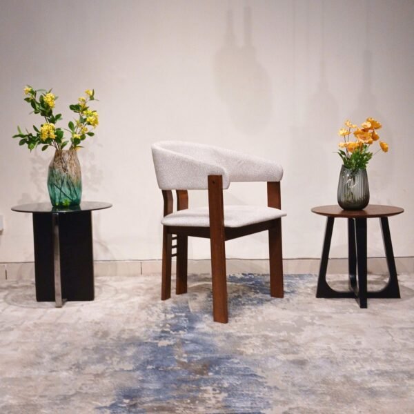 Wooden Dining Chair with Fabric Seat – Comfortable & Elegant