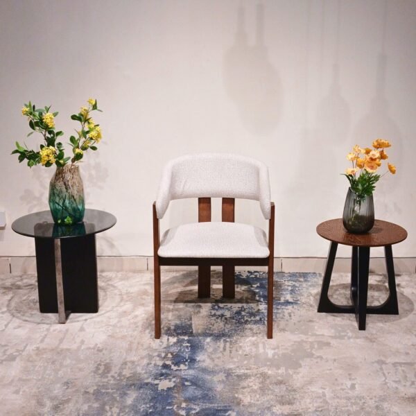 Wooden Dining Chair with Fabric Seat – Comfortable & Elegant