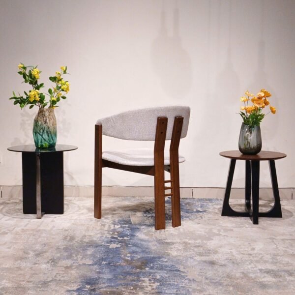 Wooden Dining Chair with Fabric Seat – Comfortable & Elegant