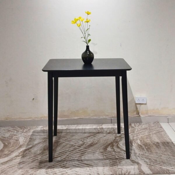 Solid Wood High Bar Table – 2 & 4 Seater, Black Finish for Kitchen & Dining