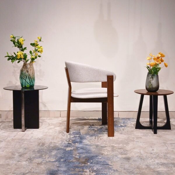 Wooden Dining Chair with Fabric Seat – Comfortable & Elegant