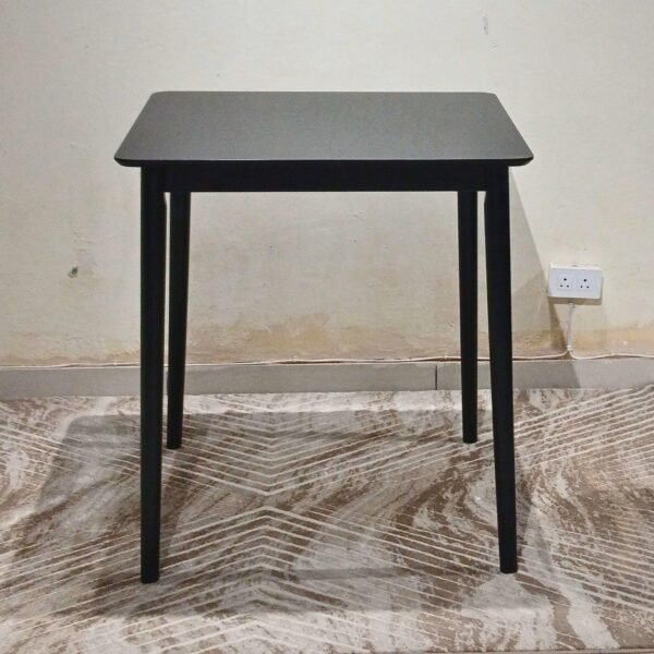 Solid Wood High Bar Table – 2 & 4 Seater, Black Finish for Kitchen & Dining